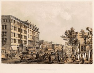 Hörnet av State och Washington Streets, Chicago, c.1867